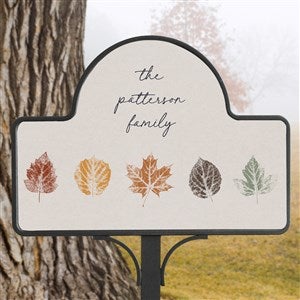 Stamped Leaves Personalized Magnetic Garden Sign