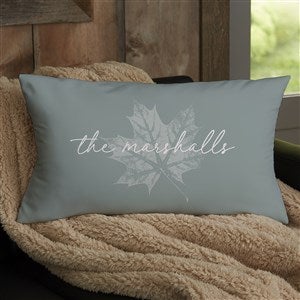 Stamped Leaves Personalized Lumbar Throw Pillow