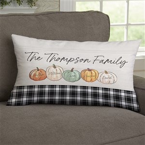 Family Pumpkin Patch Personalized Lumbar Throw Pillow