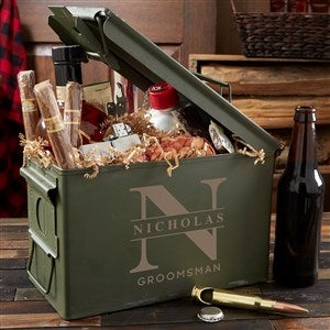 Lavish Groomsman Personalized 50 Cal Ammo Box
