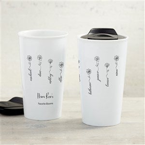 Garden Of Love Personalized Double-Wall Ceramic Travel Mug