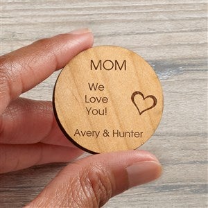 Lovely Lady Personalized Wood Pocket Token- Natural