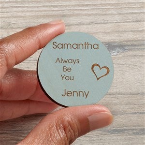 Lovely Lady Personalized Wood Pocket Token- Blue Stain