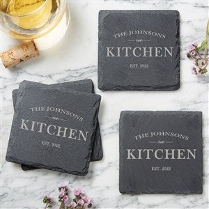 Engraved Slate Coaster Set - Family Market