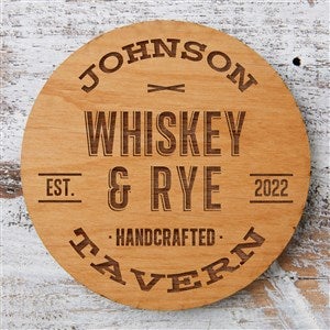 Whiskey Distillery Engraved Wood Coaster