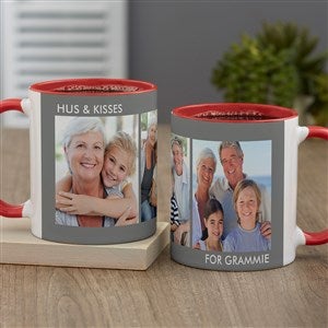 Picture Perfect 3 Photo Personalized Coffee Mug 11oz Red