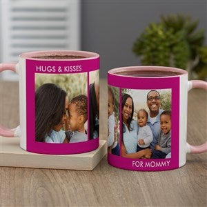 Picture Perfect 3 Photo Personalized Coffee Mug 11oz Pink