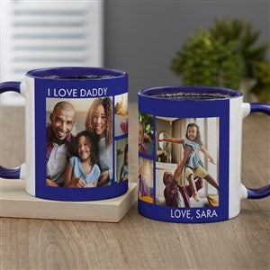 Picture Perfect 4 Photo Personalized Coffee Mug 11oz Blue