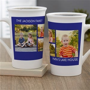 Picture Perfect 4 Photo Personalized Latte Mug 16oz White
