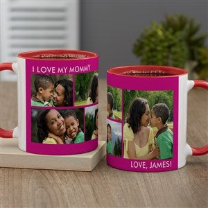 Picture Perfect 5 Photo Personalized Coffee Mug 11oz Red