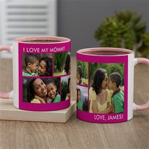 Picture Perfect 5 Photo Personalized Coffee Mug 11oz Pink