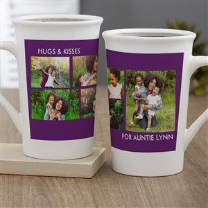 Picture Perfect 5 Photo Personalized Latte Mug 16oz White