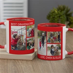 Picture Perfect 6 Photo Personalized Coffee Mug 11oz Red