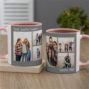 Picture Perfect 6 Photo Personalized Coffee Mug 11oz Pink