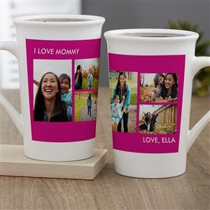 Picture Perfect 6 Photo Personalized Latte Mug 16oz White