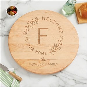 Welcome Wreath Personalized Lazy Susan