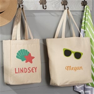 Beach Fun Personalized Canvas Tote Bags  - 36773