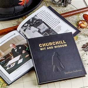 Churchill Wit and Wisdom Personalized Leather Book
