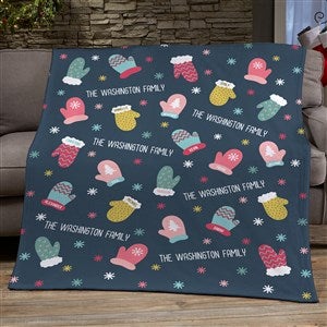 Warm Winter Wishes Personalized 50x60 Plush Fleece Blanket