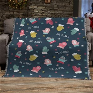 Warm Winter Wishes Personalized 50x60 Woven Throw