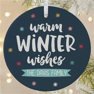 Personalized Holiday Ornament - Warm Winter Wishes - Matte