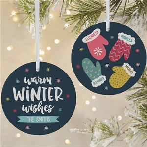 Personalized Ornament - Warm Winter Wishes - 2 Sided Matte