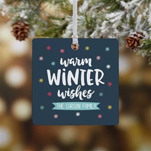 Personalized Holiday Ornament - Warm Winter Wishes - Metal