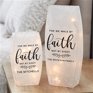 Personalized Frosted Tabletop Light - We Walk in Faith - 36825