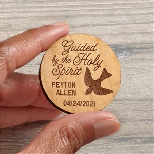 Confirmation Personalized Wood Pocket Token- Natural