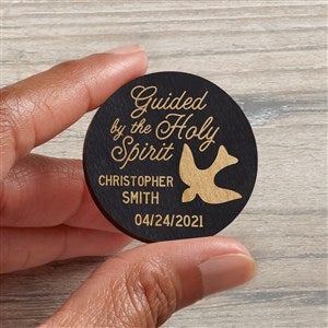 Confirmation Personalized Wood Pocket Token- Black Stain