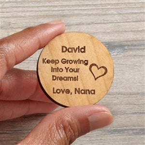 Graduation Inspiration Personalized Wood Pocket Token- Natural