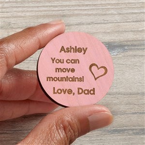 Graduation Inspiration Personalized Wood Pocket Token- Pink Stain
