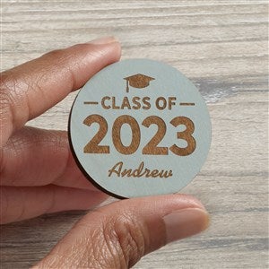 Class Of... Personalized Wood Pocket Token- Blue Stain