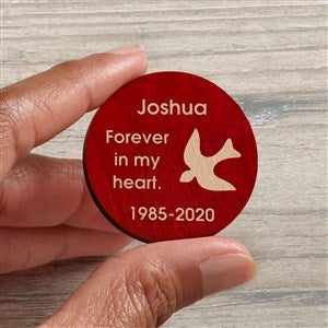 Lost Love Personalized Wood Pocket Token- Red Stain