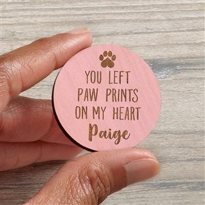 Pet Memorial Personalized Wood Pocket Token- Pink Stain