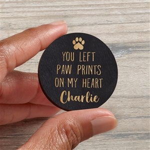 Pet Memorial Personalized Wood Pocket Token- Black Stain