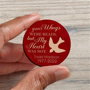 Your Wings Personalized Wood Pocket Token- Red Stain