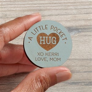 Pocket Hug Personalized Wood Pocket Token- Blue Stain