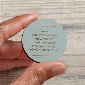 Write Your Message Personalized Wood Pocket Token - Blue