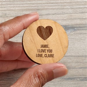 Choose Your Icon Personalized Wood Pocket Token- Natural