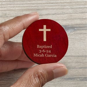Choose Your Icon Personalized Wood Pocket Token- Red Stain