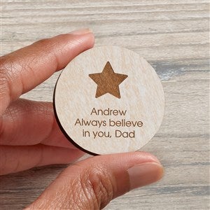 Choose Your Icon Personalized Wood Pocket Token- Whitewashed