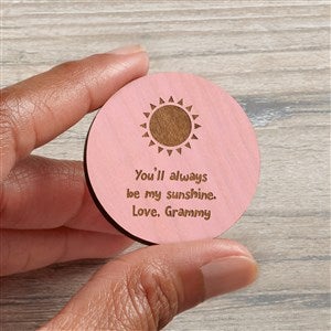 Choose Your Icon Personalized Wood Pocket Token- Pink Stain