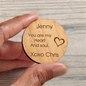 All My Love Personalized Wood Pocket Token - Natural Wood