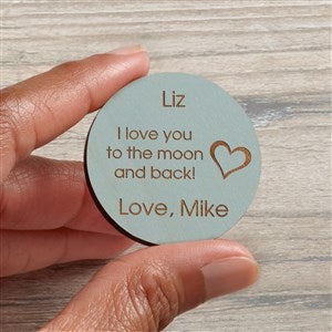 All My Love Personalized Wood Pocket Token - Blue