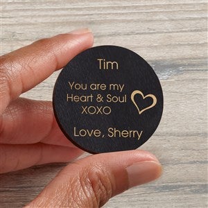 All My Love Personalized Wood Pocket Token - Black