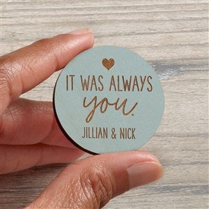 It Was Always You Personalized Wood Pocket Token - Blue