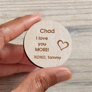 Military Love Personalized Wood Pocket Token- Whitewashed
