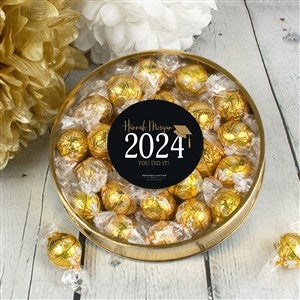 Classic Graduation Personalized Large Lindor Gift Tin - White Chocolate