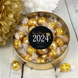 Classic Graduation Personalized XL Lindor Gift Tin - White Chocolate